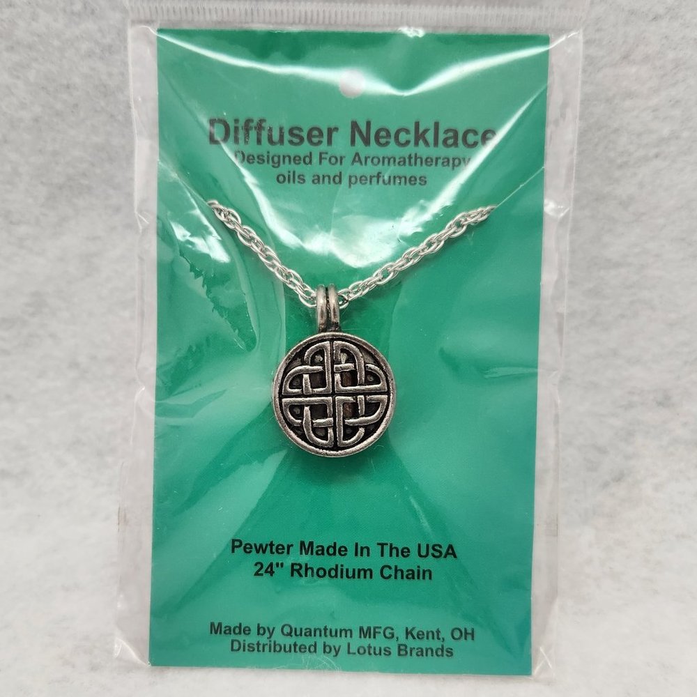 Pewter Diffuser Necklace. Design For Aromatherapy Oils/Perfumes.Made In USA #508